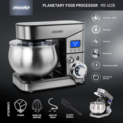 Food Processor  5L LCD Display 2000W